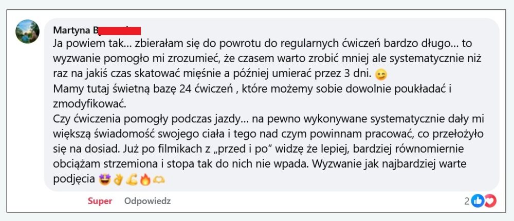 Wyzwanie "Popraw swój dosiad w 24 dni!" - opinia